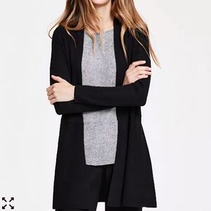 Classic Black Open Front Cardigan
